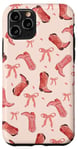 iPhone 11 Pro Pink Cowboy Boots and Bows, Pastel Pink, Peach and Hot Pink Case