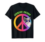 Funny Cat Lover Legalize Catnip Peace Sign Pot T-Shirt