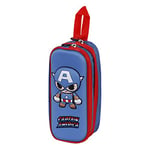 Marvel Captain America Bobblehead-Trousse 3D Double, Bleu