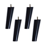 JNMDLAKO Wood Table Legs Solid Wood Conical Replacement Furniture Feet Furniture Legs for Sofa Bed Cabinet Chair Couch Feet Wood Furniture Legs M6 Thread,Black,4 Pieces(Oblique cone10cm)