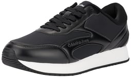 Calvin Klein Baskets Runner Homme Retro Multilayer Chaussures, Noir (Black/Bright White), 45