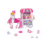 Wild Manes - Coffret le Chariot Carnaval de Candi - Figurine Articulée Cheval - 22 Pièces - Crinière douce - Inclut Bonbons & Accesoires - Idée Cadeau Fille - Jouet Collection Enfant - Dès 3 Ans