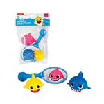 ODS 48822 Baby Shark Lot de 3 Squats avec Filet de Bain, Bleu ; Rose ; Jaune ; Blanc