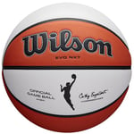 Wilson Ballon de Basket, WNBA OFFICIAL GAME BALL, pour jeu en salle, Cuir, Taille : 6, Brun/Blanc