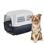 Ferplast Dog Carrier CLIPPER 5, IATA Approved Dog Travel Crate, Medium Dog Carrier max 30 Kg, Pet Carrier for Airline, Car, Train, 87 x 57 x h 60 cm, Steel Door, Secure Closure