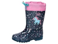 Lico Garçon Fille Powerlight W Blinky Botte de Pluie, Marine/Rosa/Türkis, 29 EU