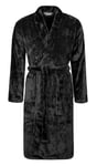 Heat Holders - Soft Warm Mens Dressing Gown - Black - Size Small