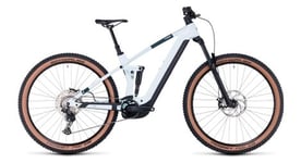 Vtt electrique tout suspendu cube stereo hybrid 140 hpc pro 750 shimano deore 11v 750 wh 29   blanc frost 2024