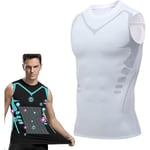 Ionic Shaping Vest, Body Shaper för män, 2023 ny version Ionic Shaping Väst för män, bekvämt andningsbart issilketyg White M