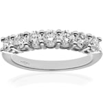 Diamant L'Eternel Womens Eternity Ring, 18ct White Gold IJ/I Round Brilliant Certified Diamond 1.00ct Weight - Size L