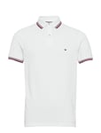 Core Tommy Tipped Slim Polo Tops Polos Short-sleeved White Tommy Hilfiger