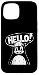 Coque pour iPhone 15 Hello Pingouin avec chapeau cool Street Art Style graphique