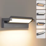 LED Applique Murale Extérieur Intérieur,36W Moderne Éclairage Mural,Luminaire Murale Imperméable IP65 3000K blanc chaud,Mur Lampe Angle de Lumière Réglable pour Terrasse Entrée Jardin,Gris Foncé