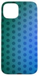 Coque pour iPhone 15 Plus Couleur : vert et bleu à pois