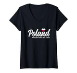 Womens Polish Souvenirs Makes My Heart Skip A Beat I Love Poland V-Neck T-Shirt