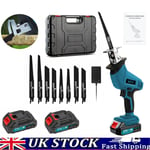 21V Cordless Reciprocating Saw + 2 Battery & Charger Recip Sabre Saw Kit Set