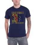 Guns N Roses T Shirt Use Your Illusion Band Logo Nuovo Ufficiale Uomo Navy Blu S