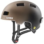 uvex City 4 MIPS - Lightweight City Bike Helmet for Men & Women - MIPS System - incl. LED Light - Hazel-Black Matt - 58-61 cm