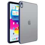 För Ipad 10.9 (2022) Slim Matte Case Contrast Color Pc+tpu Tablet Back Protector Cover Blue