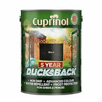 Cuprinol CUPDBBL5L Ducksback 5 Year Waterproof for Sheds & Fences Black 5 Litre