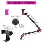 BFollow-Bras magique pour appareil photo articulé,support mural flexible,pince de bureau,tablette,webcam,support GoPro,support pour smartphone,32 "",22"" - Type Two sections K