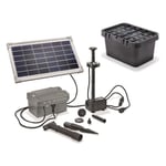 Kit pompe solaire bassin avec filtre, batterie et anneau led, 300L-8W