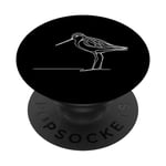 Line Art Oiseau et ornithologue Wilson'S Phalarope PopSockets PopGrip Interchangeable