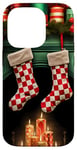 iPhone 14 Pro Christmas Stockings Hung by the Fireplace Case