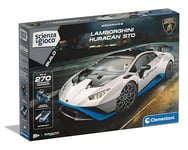 Clementoni Science et jeu Build - Lamborghini Huracan STO, Kit de construction pour enfants 8 ans avec plus de 270 composants interchangeables et applications dédiées, fabriqué en Italie, langue