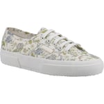 Superga 2750 Floral Print Cotton WoMens White/Floral Trainers - Green material_cotton - Size UK 6