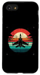 Coque pour iPhone SE (2020) / 7 / 8 Avion de chasse vintage au coucher du soleil