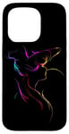 Coque pour iPhone 15 Pro Silhouette de femme vibrante Art vague lumineuse