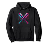 Cross Baseball Bat with SprinklesDrip Sports Player Softball Pullover Hoodie