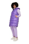 Angel of Style Femme Grandes tailles Long gilet matelassé sans manches à capuche, ouverture de type fente sur le côté violet 58 201791810-56