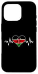 Coque pour iPhone 16 Pro Drapeau Kenya Vintage Heart Beat Kenya Pulse Line