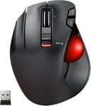 Elecom EX-G M-XT4DRBK-G Souris trackball pour gaucher, sans Fil, 2,4 GHz, contrôle du Pouce, Fonction à 6 Boutons, Design Ergonomique, Red Ball, Windows11, macOS