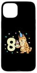 Coque pour iPhone 15 Plus Je suis 8 avec lynx - anniversaire enfant 8 ans