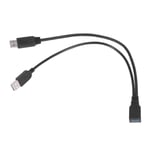 Black USB 3.0 Female to Dual USB Male Extra  Data Y Extension Cable for 2.56059