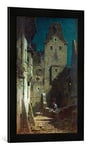 Kunst für Alle 'Encadré Image de Carl Spitzweg La Pression eingeschlafene Gardien de Nuit en dans Le Cadre de Haute qualité Photos Fait Main, 40 x 60 cm Noir Mat