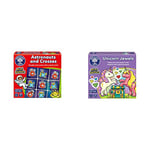 Orchard Toys Astronauts and Crosses Game, small and compact game, great & Unicorn Jewels Colour Matching Travel Games