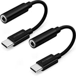 Adaptateur De Casque Usb C Vers Prise Femelle 3,5 Mm Amélioré (Paquet De 2), Adaptateur Audio Usb C Vers Casque Auxiliaire Compatible Avec Iphone Série 15, Samsung, Pixel, Ipad (No[QUE070648]