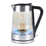 Salter Bouilloire en Verre Irisé 1,7 L, Éclairage LED, Couvercle à Eau à Pression Pour un Remplissage Facile, Filtre Anti-Calcaire, Sans BPA, Capteur d’Ébullition Sèche, Arrêt Automatique