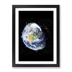 The Beauty Of Planet Earth Modern Framed Wall Art Print, Ready to Hang Picture for Living Room Bedroom Home Office Décor, Black A4 (34 x 25 cm)