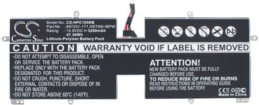 Batteri til TPN-C105 for HP, 14.8V, 3200 mAh