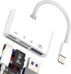 Lecteur de Carte SD Micro SD USB vers Lightning Adaptateur (4 en1)Pour Apple iPhone iPad Carte Lecteur Mémoire de Câble OTG Clé Photo Photo Téléphone De Camera Carte Externe Caméra