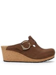 Birkenstock Papillo Ring-Buckle Suede Wedge - Dark Tea - Brown, Brown, Size 8, Women