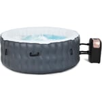 COSTWAY Spa Gonflable avec 108 Jets de Massage, 180 x 68 CM, Hors Sol à 4 Personnes pour Intérieur/Extérieur, Gris