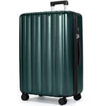 SHOWKOO Suitcase Large 28 Inch Expandable Hard Shell Lightweight Polycarbonate Travel Luggage Durable High Capacity with Wheels TSA Lock, Dark Green