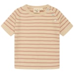 Flöss Flye Randig T-shirt Acorn/Warm Cotton | Beige | 104 cm