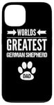 Coque pour iPhone 13 Le plus grand amateur de chiens de berger allemand au monde avec ses empreintes de pattes